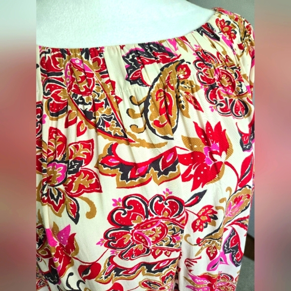 Loft Floral Print Women's Blouse Size Large - Picture 5 of 8